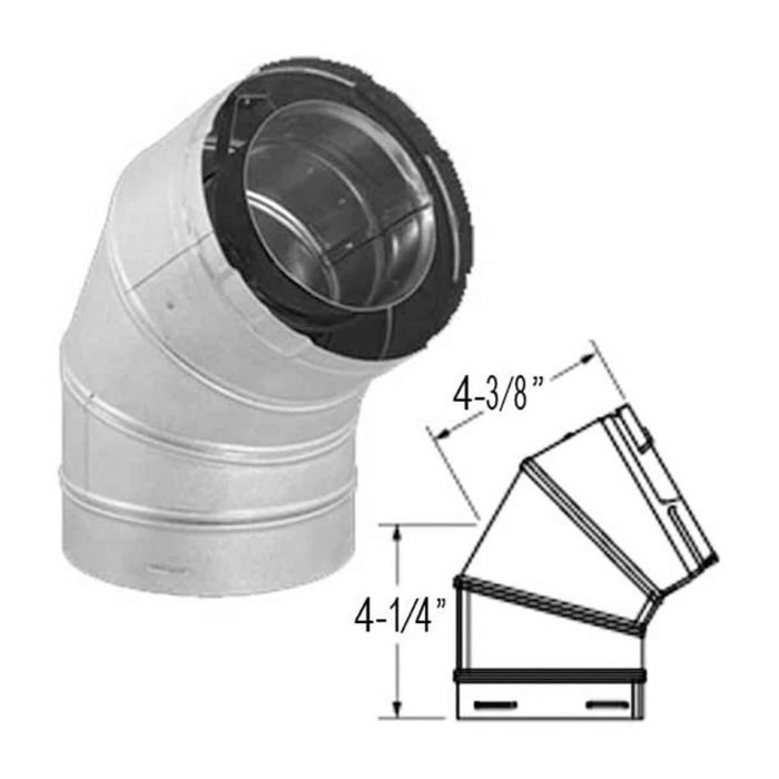 46DVA-E60 60° NON-SWIVEL ELBOW (GALVANIZED)