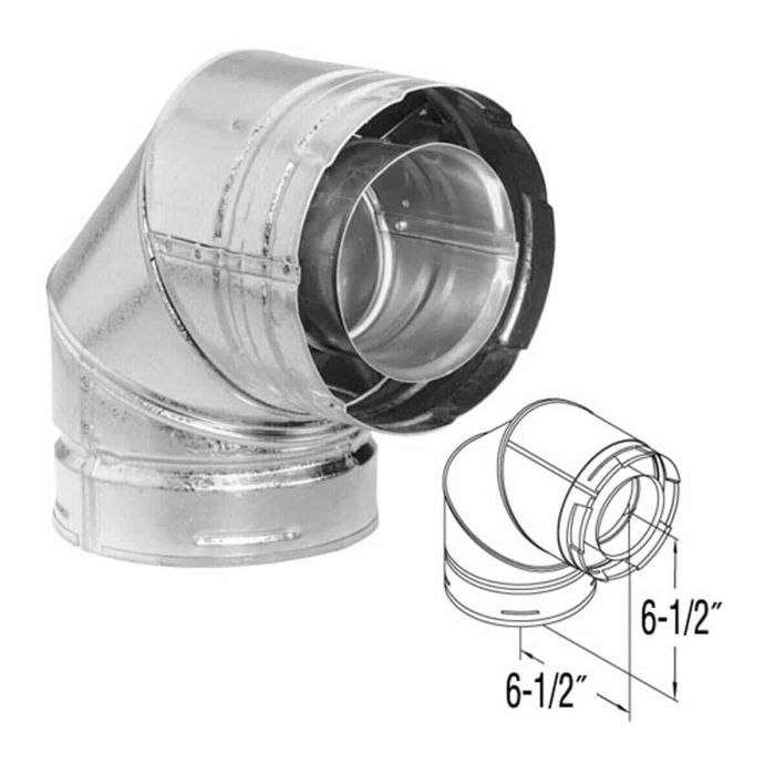 46DVA-E90 90° ELBOW (GALVANIZED)