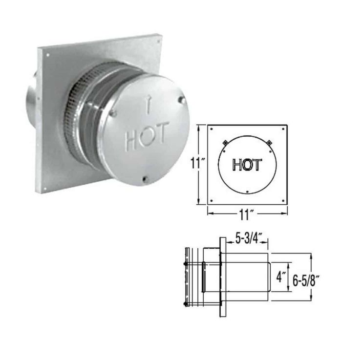 46DVA-HRCS ROUND HORIZONTAL TERMINATION CAP SQUARE BASE (ALUMINUM)