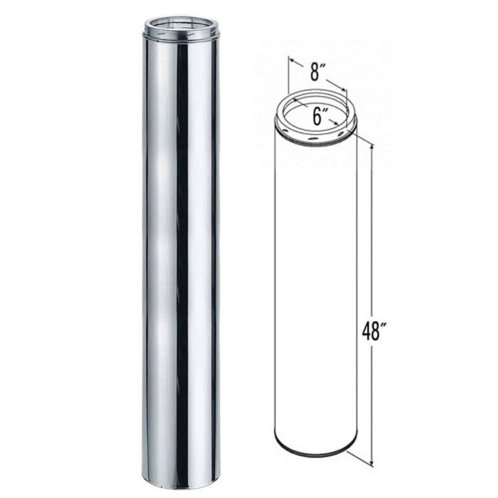 6DT-48SS 48" CHIMNEY PIPE - SS