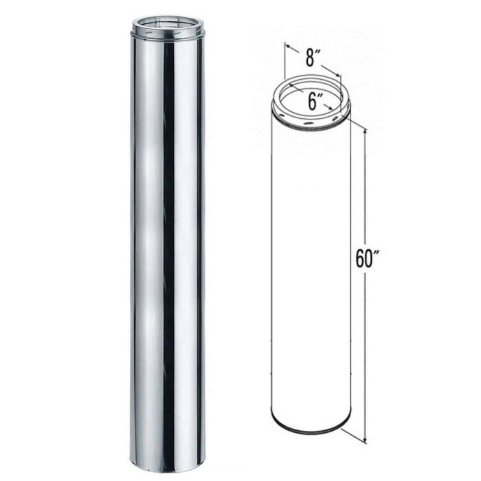 6DT-60SS 60" CHIMNEY PIPE - SS (CF)
