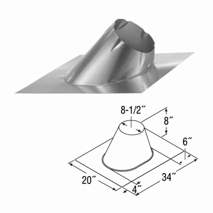 6DT-F18 ADJUSTABLE ROOF FLASHING 13/12 - 18/12