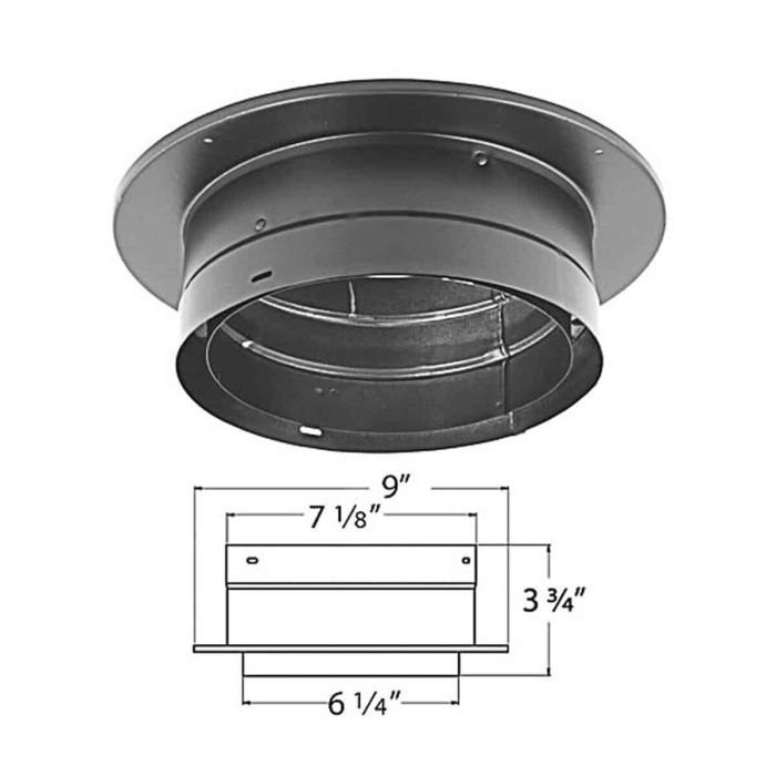 6DVL-ADT DVL/DURABLACK CHIMNEY ADAPTER/WITH TRIM