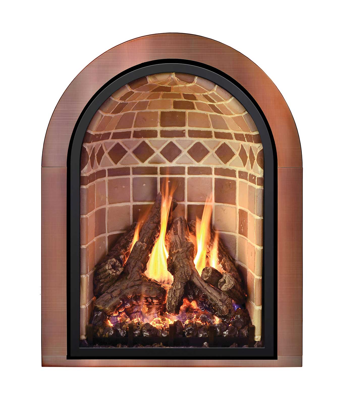 Mendota M27 Chelsea Gas Fireplace with Red Antique Brick Liner | Hearth ...