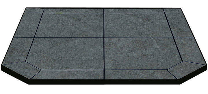 CORNER AJ Hearth Originals Hearth Pad, Type 1, Black Metal Edge (Images for tiles not shape)