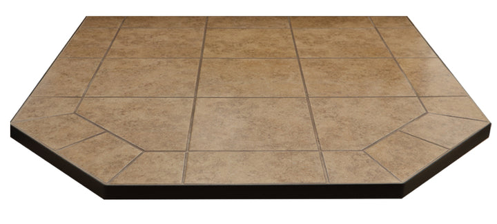 CORNER AJ Hearth Originals Hearth Pad, Type 1, Black Metal Edge (Images for tiles not shape)