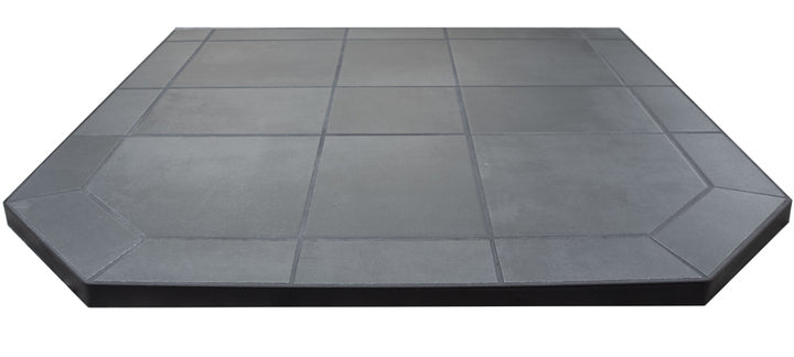 CORNER AJ Hearth Originals Hearth Pad, Type 1, Black Metal Edge (Images for tiles not shape)