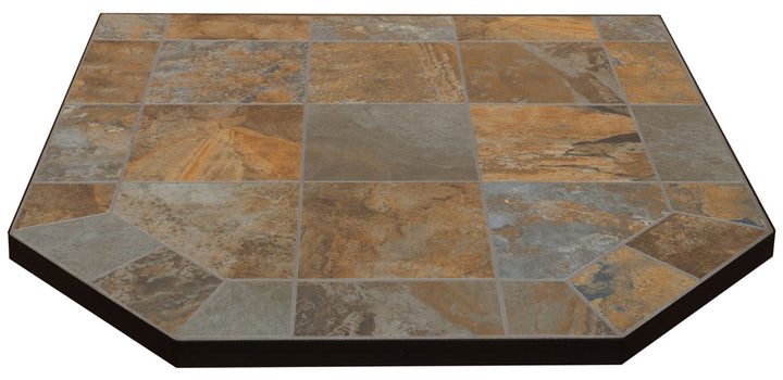 CORNER AJ Hearth Originals Hearth Pad, Type 1, Black Metal Edge (Images for tiles not shape)