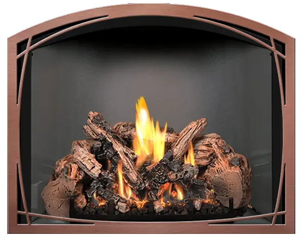 Mendota FV34 Arch Gas Fireplace FullView