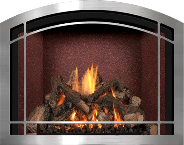 Mendota FV34 Arch Gas Fireplace FullView