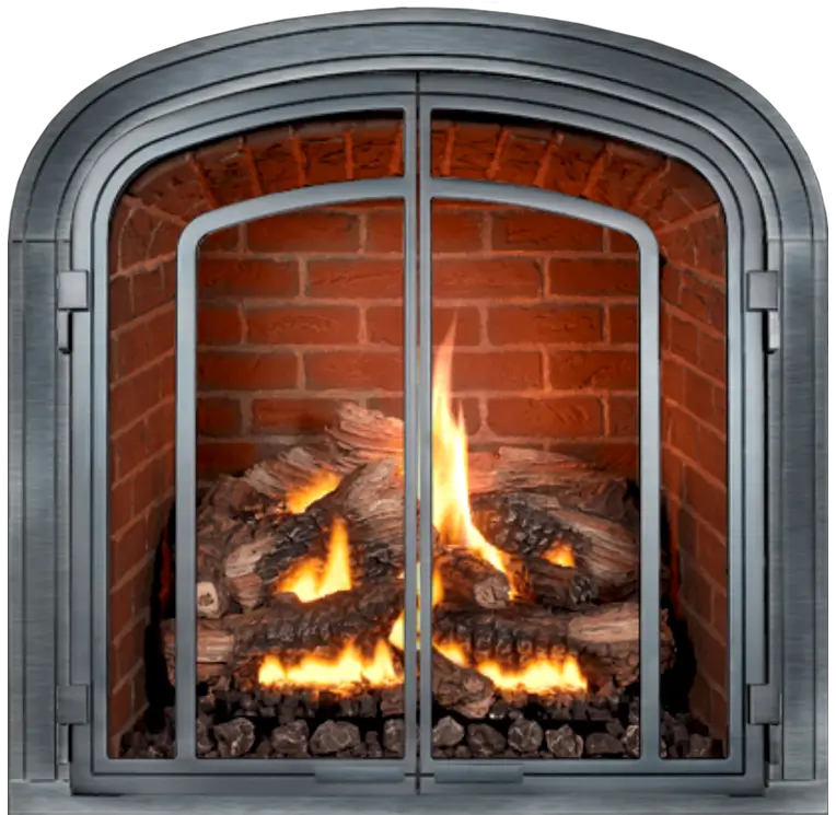 Mendota M50 Greenbrair Gas Fireplace with Antique Red Firebrick