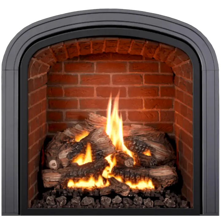 Mendota M50 Greenbrair Gas Fireplace with Antique Red Firebrick Liner