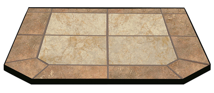 CORNER AJ Hearth Originals Hearth Pad, Type 1, Black Metal Edge (Images for tiles not shape)