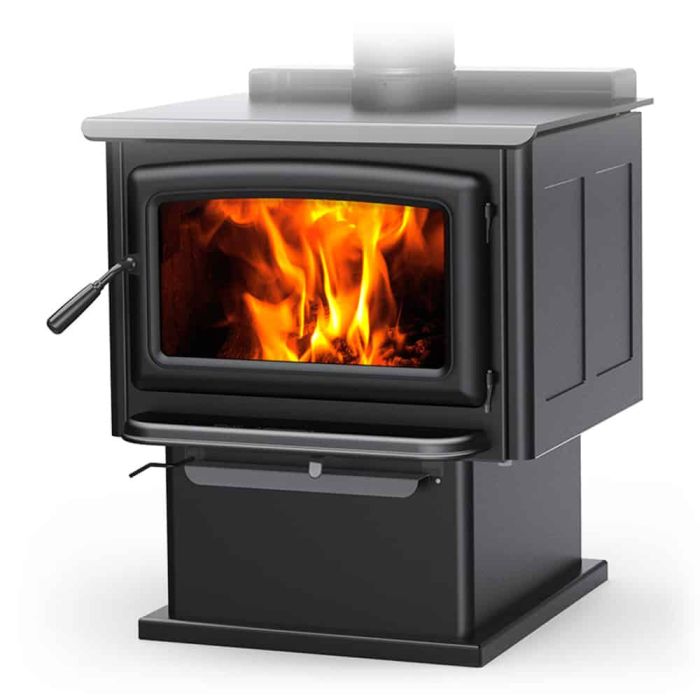Pacific Energy VISTA LE2 WOOD STOVE w/PEDESTAL (must order door)