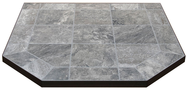 CORNER AJ Hearth Originals Hearth Pad, Type 1, Black Metal Edge (Images for tiles not shape)