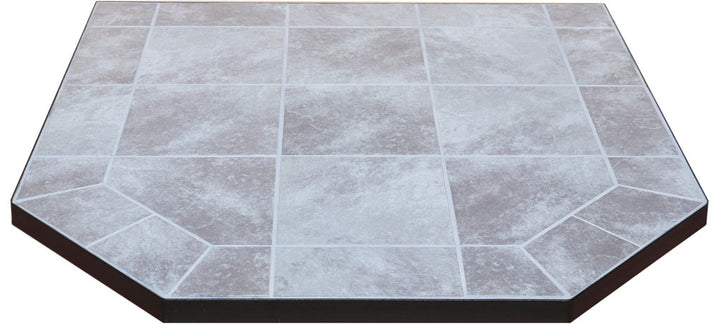 CORNER AJ Hearth Originals Hearth Pad, Type 1, Black Metal Edge (Images for tiles not shape)