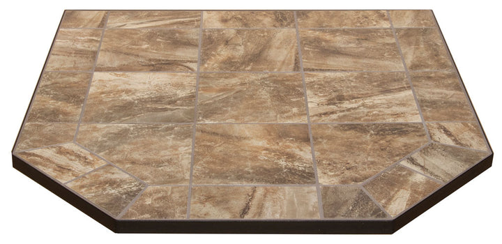 CORNER AJ Hearth Originals Hearth Pad, Type 1, Black Metal Edge (Images for tiles not shape)