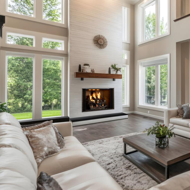 Majestic Biltmore wood-burning fireplace with brown traditional brick