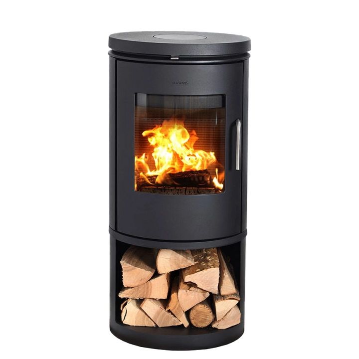 Morsø 6143 convection wood stove with log storage base