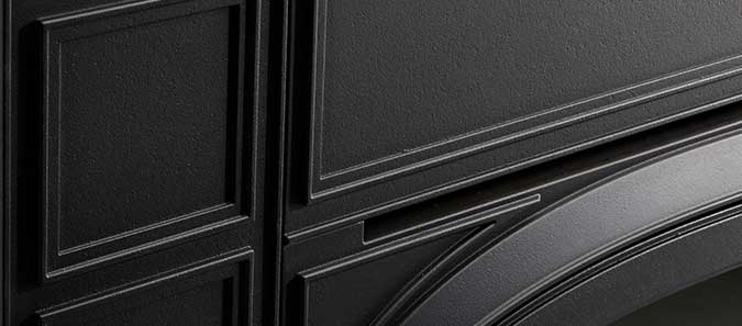Vermont Castings Montpelier II wood insert in Classic Black