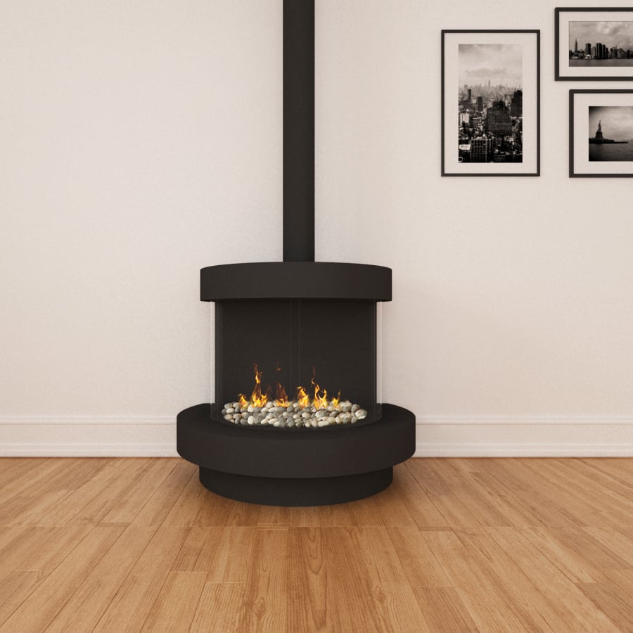 Ortal Curve 270 (Signature Burner), flat hood, with base
