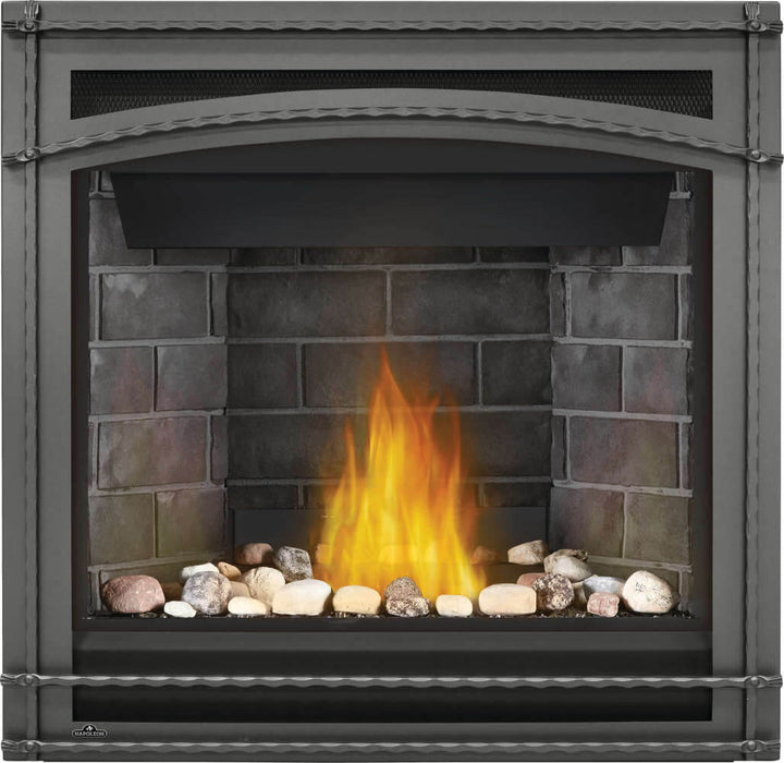 Napoleon Ascent 36 gas fireplace with Westminster brick panels