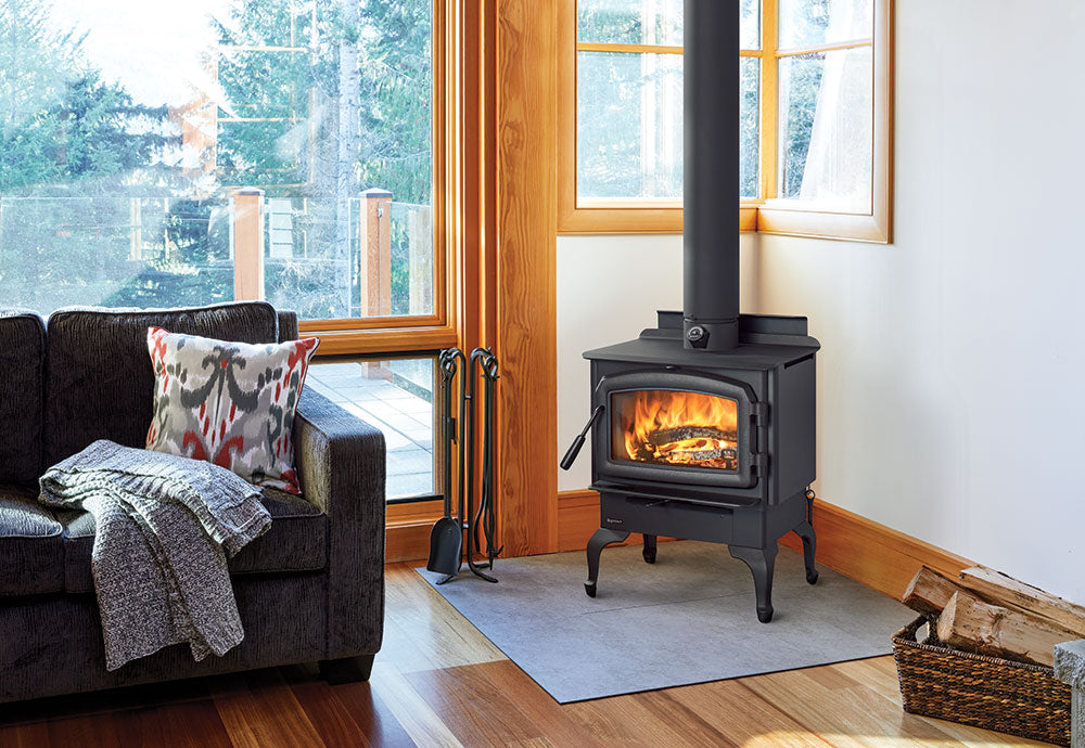 Regency Cascades F1500 wood stove in a room setting