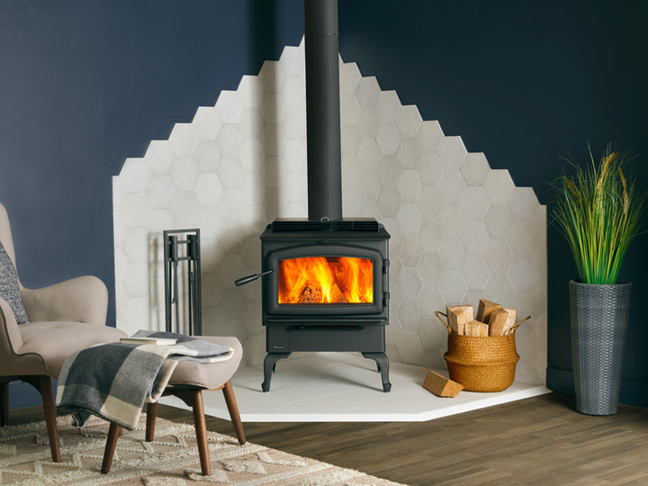 Regency Cascades F2500 wood stove in a room setting