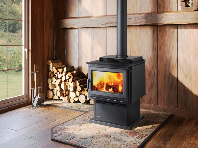 Regency Pro-Series F3500 wood stove in a room setting
