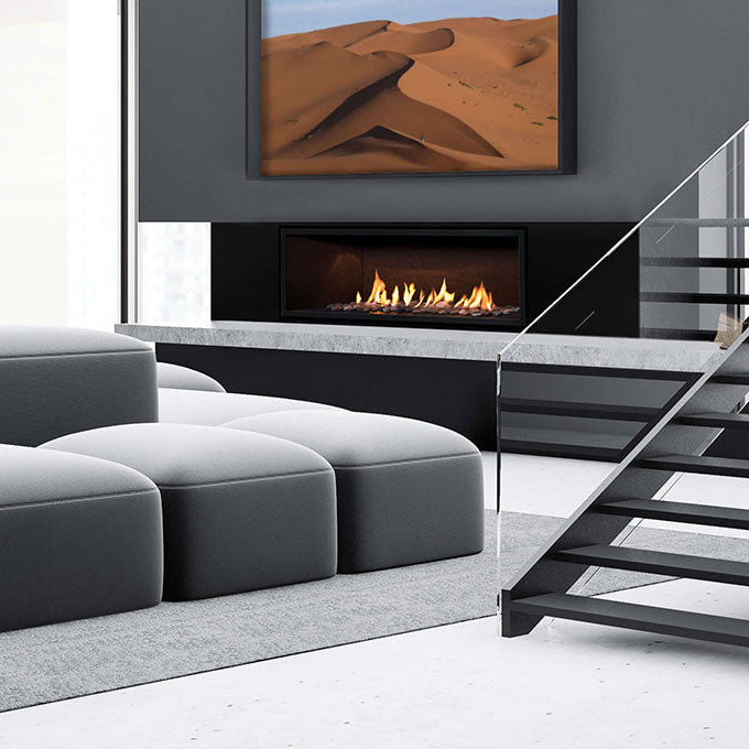 Mendota ML54 Linear Gas Fireplace Décor/Timberline
