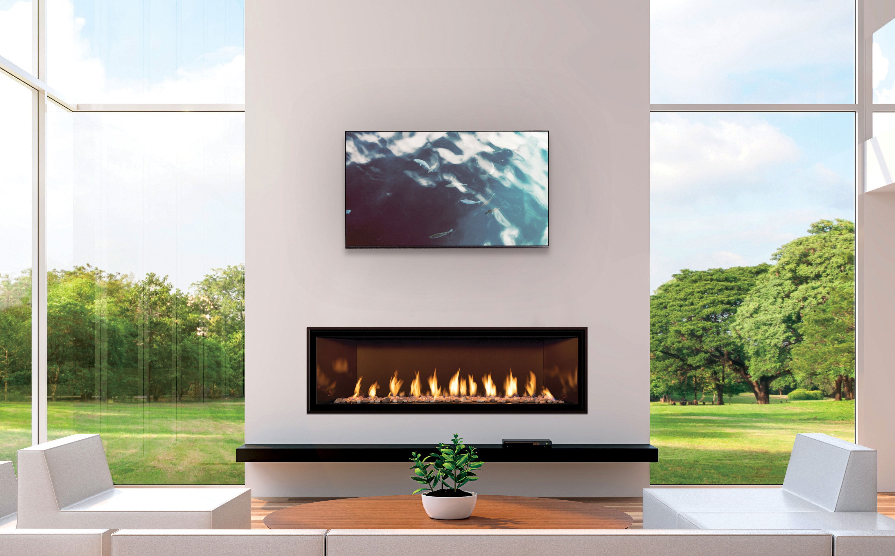 Mendota ML72 Linear Gas Fireplace Décor/Timberline – Hearth Doctor