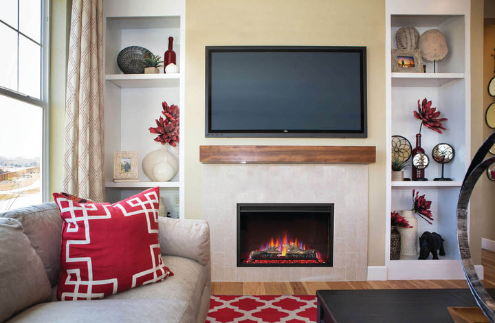 Napoleon Cineview 30 electric fireplace with multi-color flames
