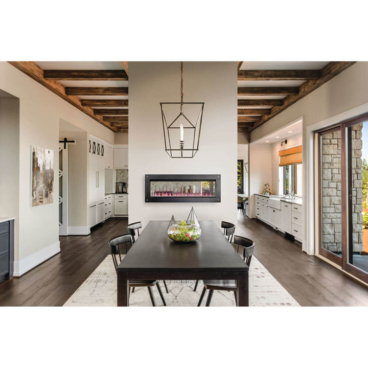 Napoleon CLEARion Elite see-through electric fireplace in a kitchen