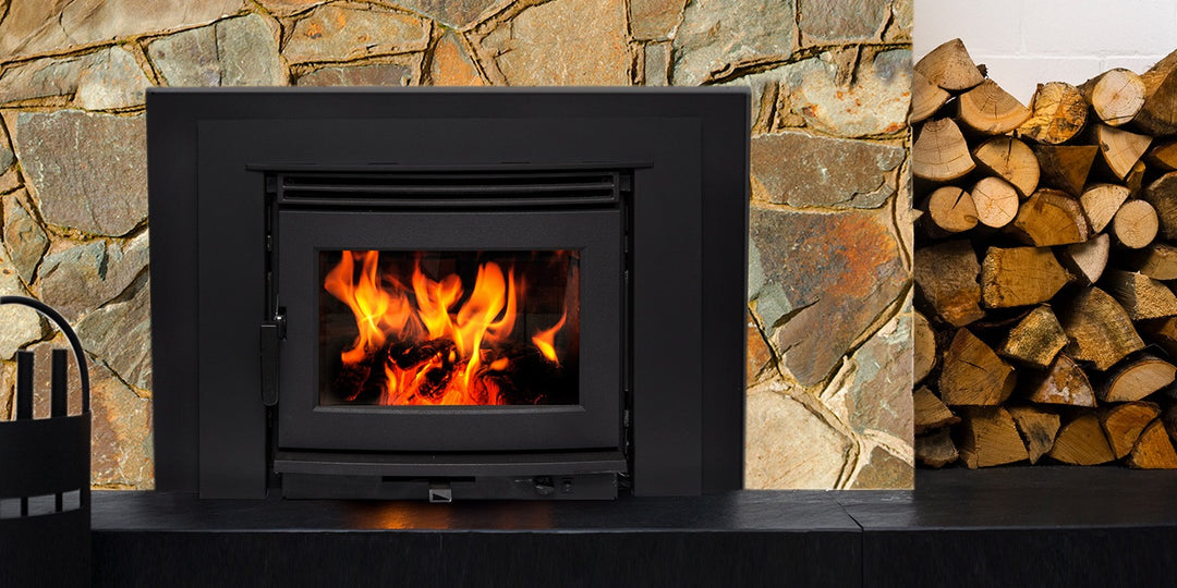 Pacific Energy Neo 2.5 Insert LE wood insert in a room setting