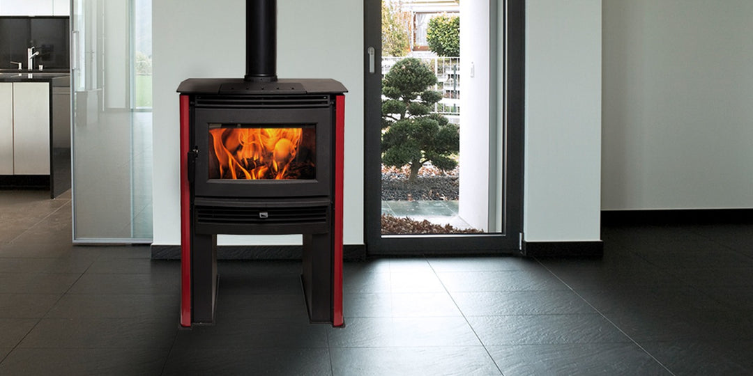 Pacific Energy Neo 2.5 LE wood stove in a room setting