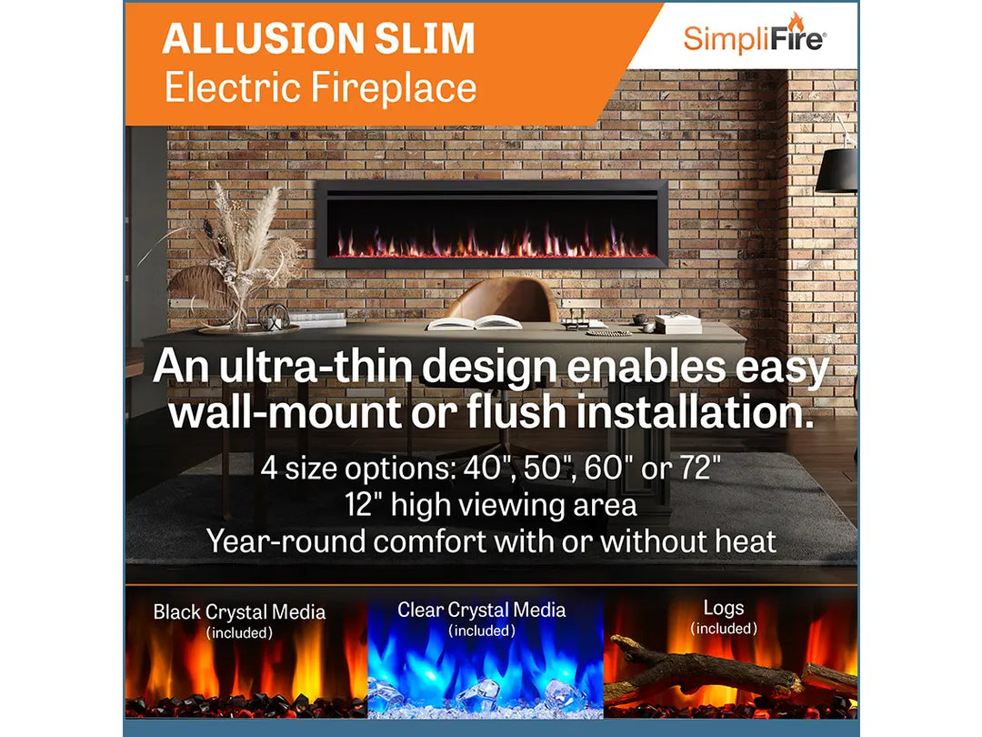 SimpliFire Allusion Slim Electric Fireplace