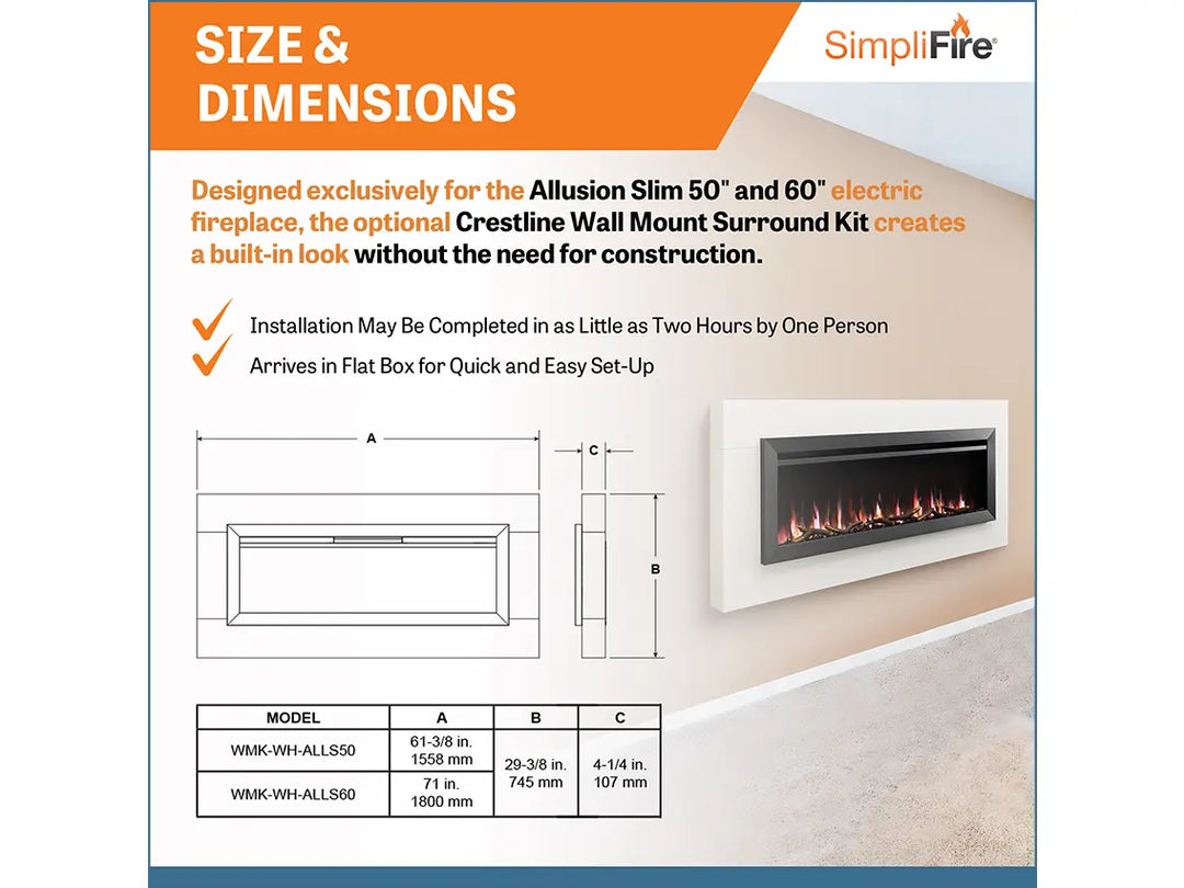 SimpliFire Allusion Slim Electric Fireplace