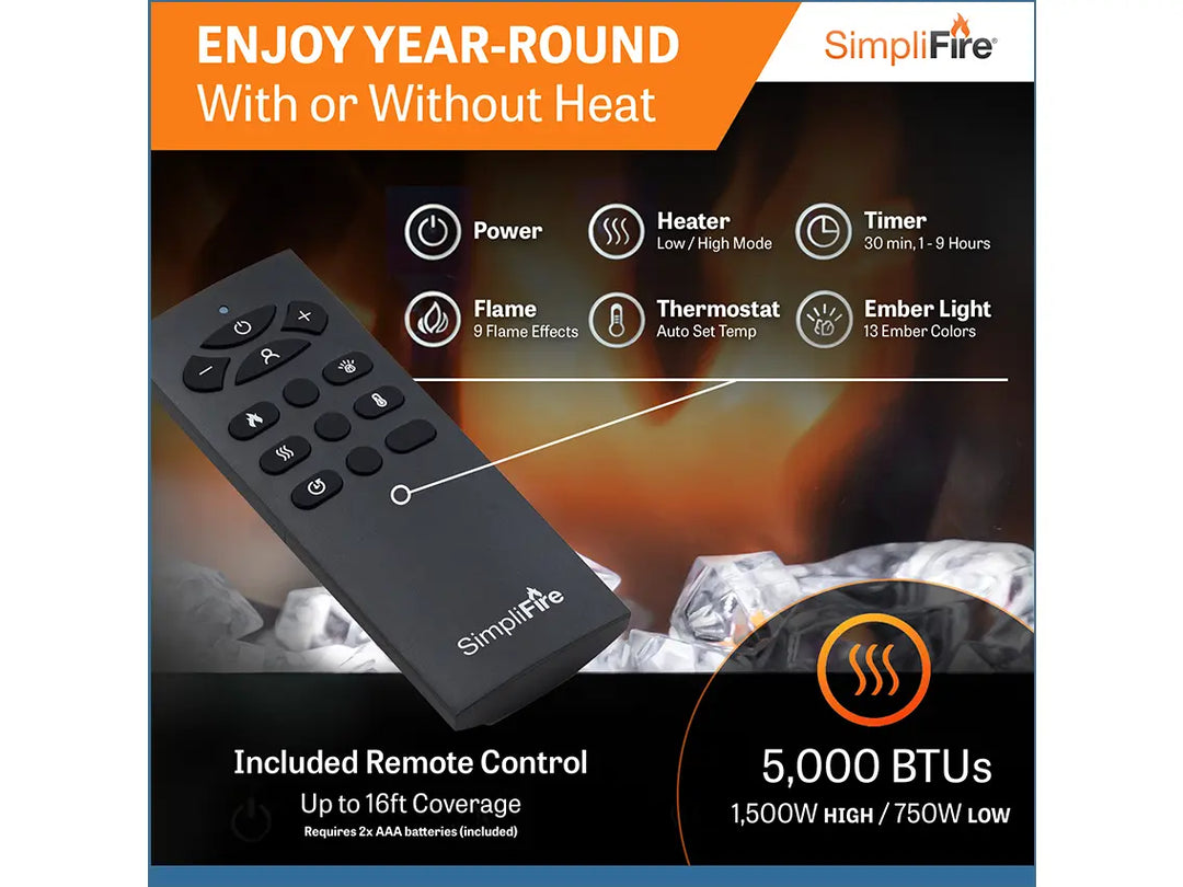SimpliFire Allusion Slim Electric Fireplace