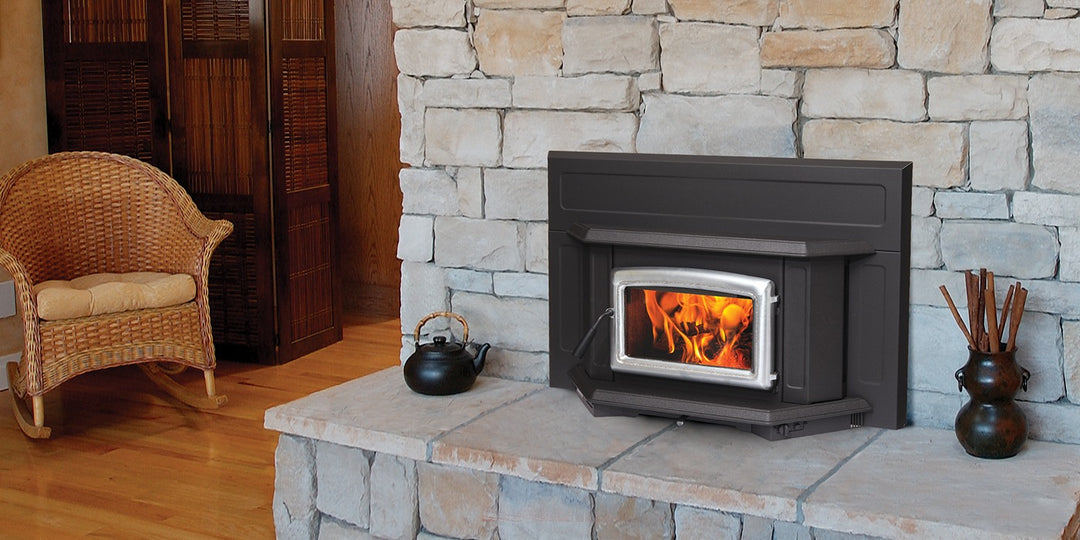 Pacific Energy Super Insert LE wood insert in a room setting