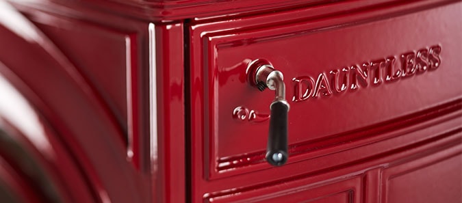 Vermont Castings Dauntless wood stove detail
