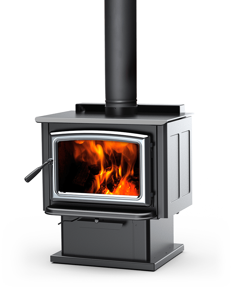 Pacific Energy Vista LE2 wood stove with pedestal base