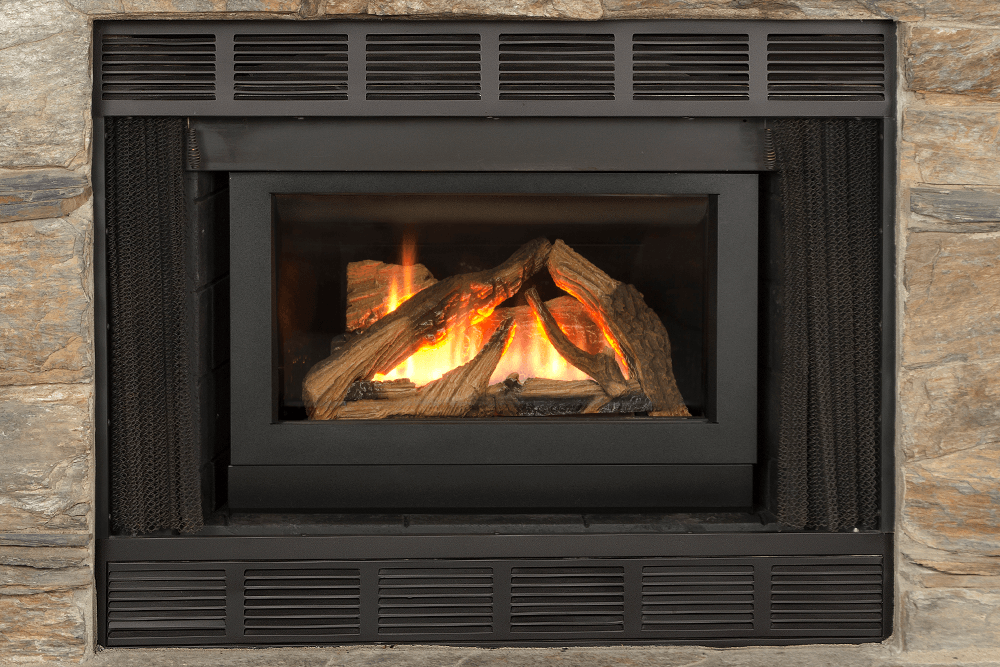 Valor RetroFire gas insert with traditional logs