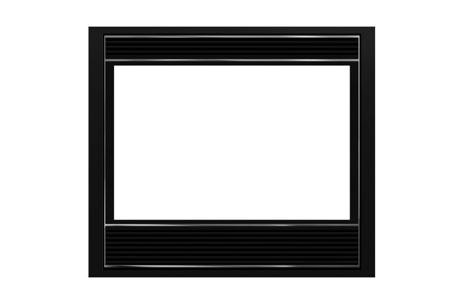 Mendota DXV42 gas fireplace with Millennia front, alternate finish