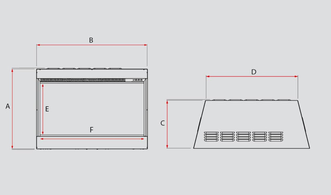 Valor GE3 electric insert dimension drawing