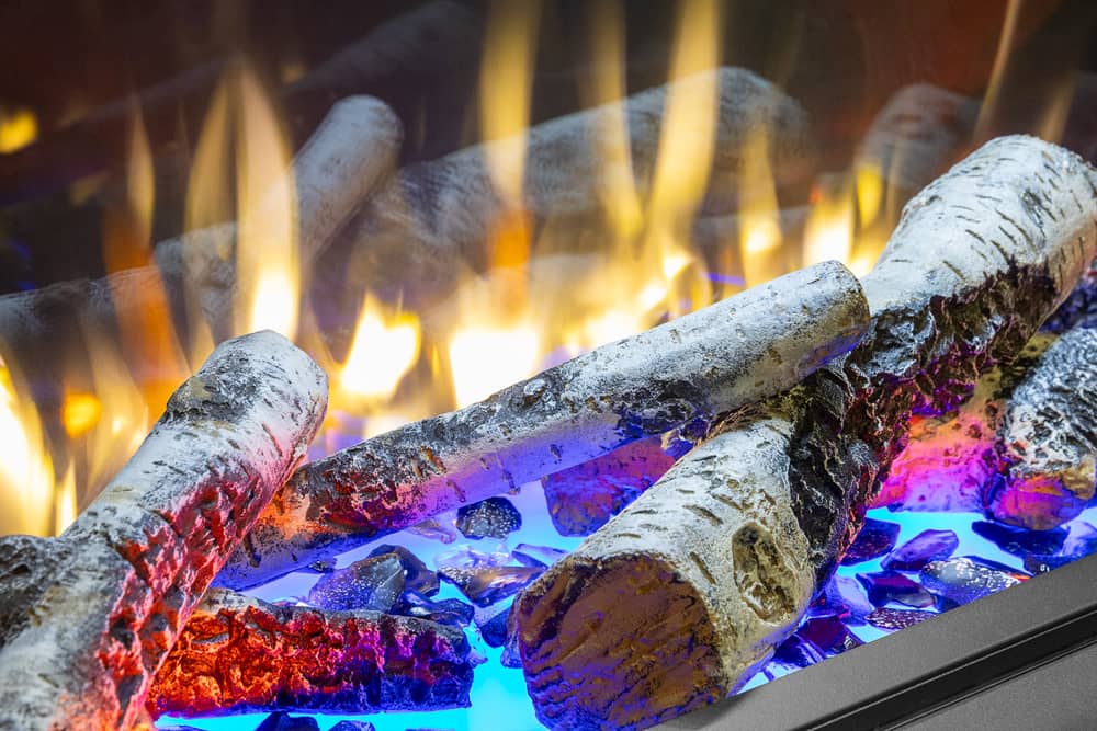 Valor GE4 electric fireplace insert with birch logs