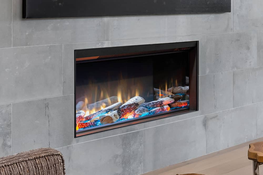 Valor GE4 electric insert with clean install kit and birch logs