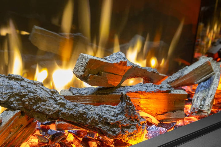 Valor GE4 electric fireplace insert with splitwood logs