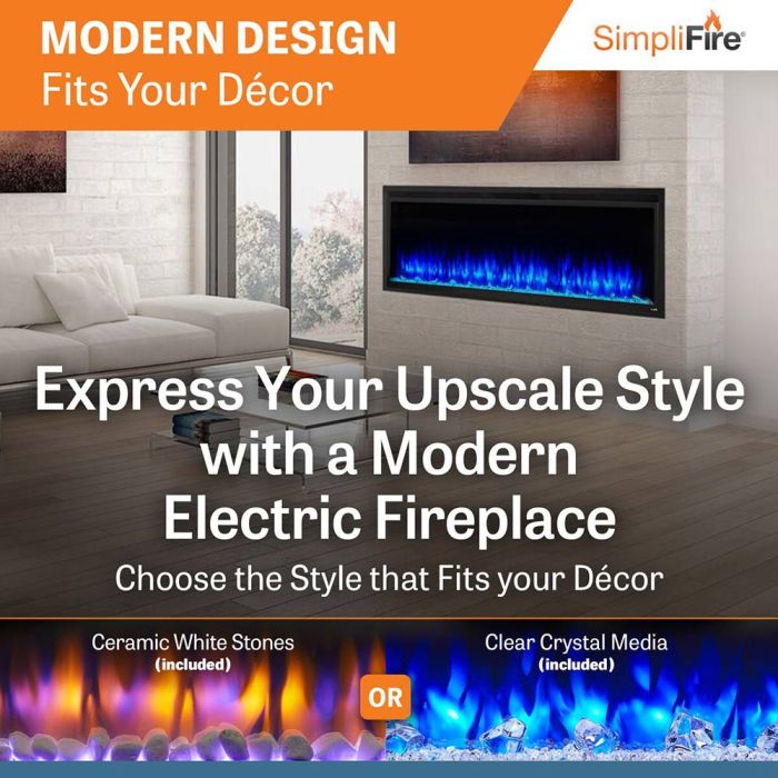 Simplifire Allusion Platinum Wall-mounted Fireplace