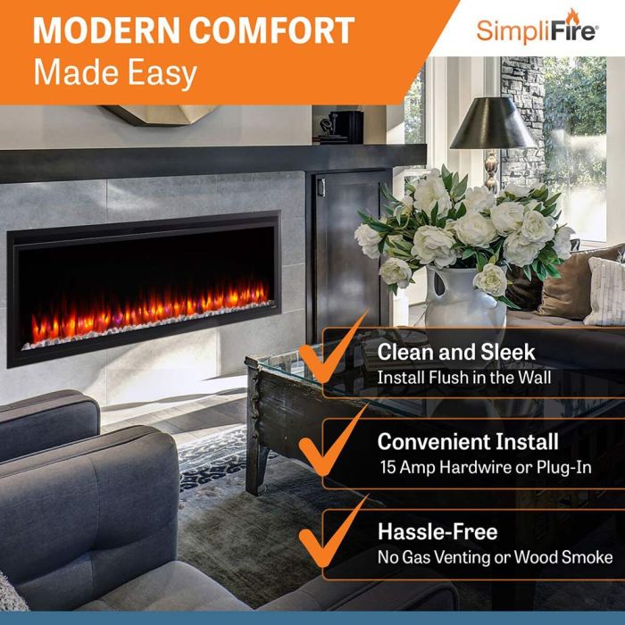 Simplifire Allusion Platinum Wall-mounted Fireplace