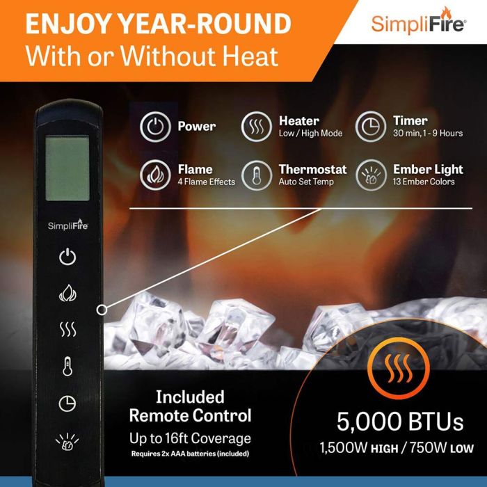 Simplifire Allusion Platinum Wall-mounted Fireplace
